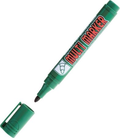 Маркер перманентный CROWN Multi Marker 3мм (зеленый) пулевидный