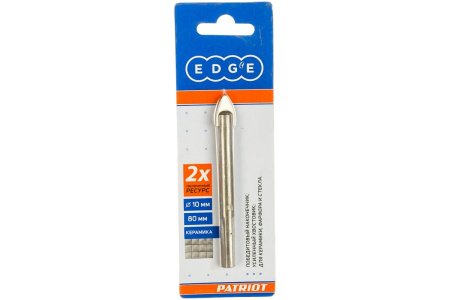 Сверло  EDGE by PATRIOT по керамике 10х80мм, 1 шт. в блистере