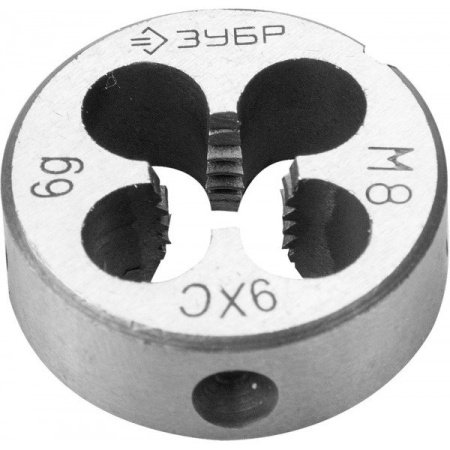 Плашка Зубр М8х1.0мм. (сталь 9ХС)