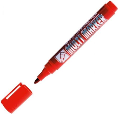 Маркер перманентный CROWN Multi Marker 3мм (красный) пулевидный