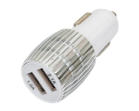 Адаптер автомобильный 2USB в прикуриватель 2,1А/1А