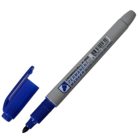 Маркер перманентный CROWN Multi Marker Super Slim 1мм (синий) пулевидный