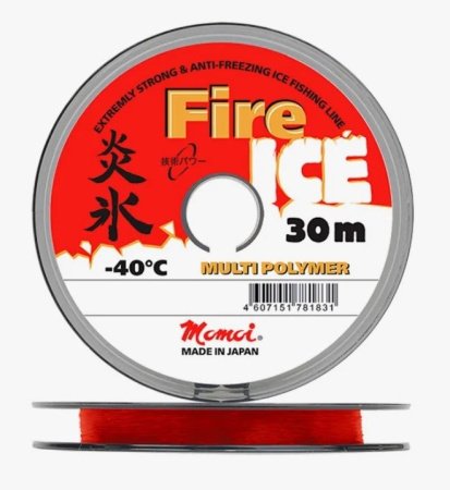 Леска зимняя Momoi Fire Ice 0,085 мм 0,9 кг 30 м красная Barrier Pack