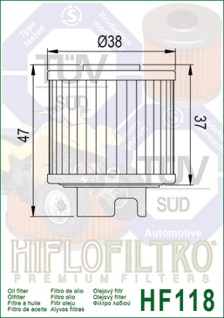 Фильтр масляный HIFLO HF118 (15412-HB6-003)