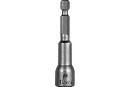 Головка торцевая ПРАКТИКА магнитная 10 x 65 мм с хвостовиком HEX 1/4" Серия ПРОФИ (1шт)