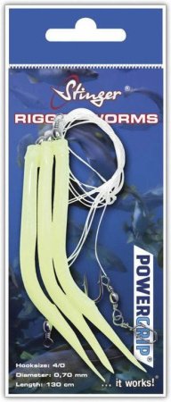 Сабики Rigged Worms #8/0 0.80mm Glow