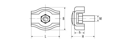 Зажим троса одинарный Зубр 4 мм.