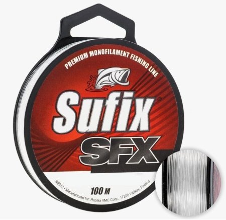 Леска SUFIX SFX прозрачная 100м 0,25мм 3,3кг