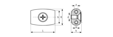 Зажим троса бочонок Зубр 5 мм.