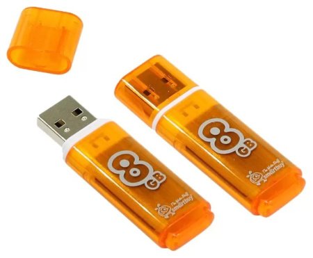 Флэш-накопитель USB SmartBuy Glossy Orange 8Gb