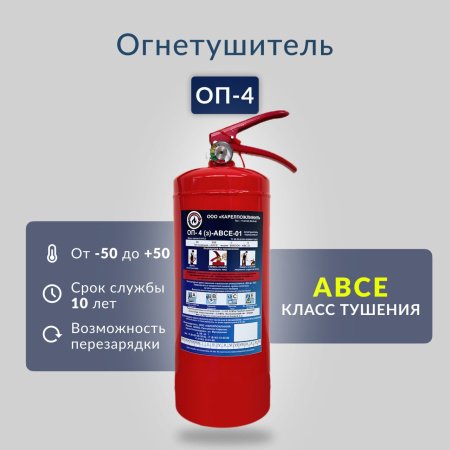 Огнетушитель КАРЕЛПОЖЛИНИЯ ОП-4 (з) ABCE ЗПУ Латунь