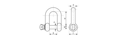 Скоба такелажная Зубр 12 мм. (тип прямой)